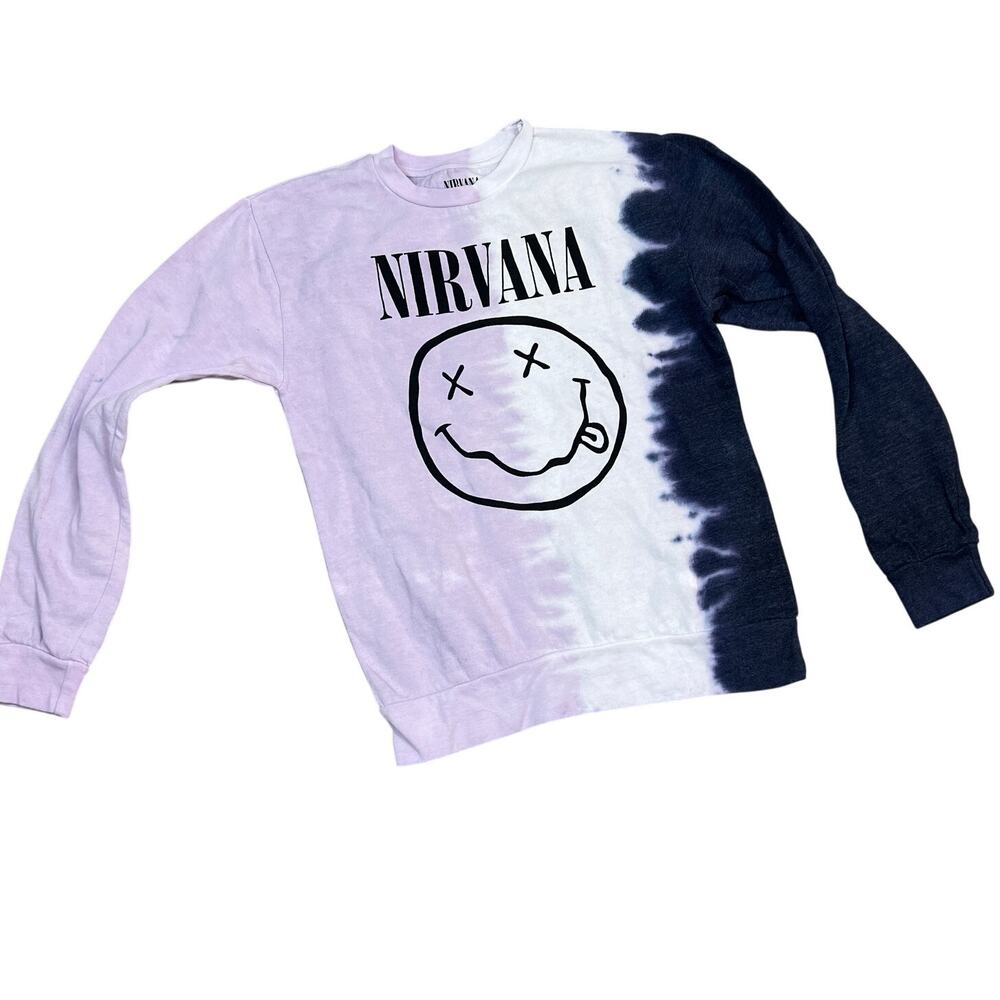 Women's Nirvana Graphic Purple Tie-Dye Sweatshirt - Size Medium - NWT